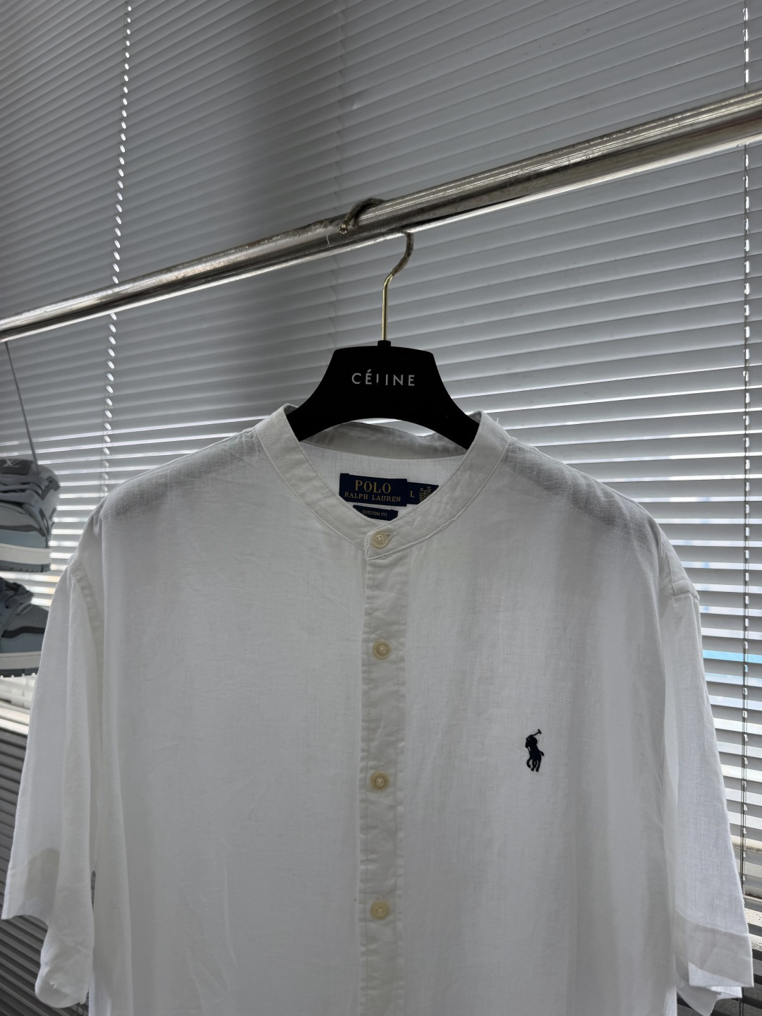 -Ralph Lauren     刺绣小马 麻棉立领短袖 码数：M-XXL甄选天然亚麻混纺面料原生透气