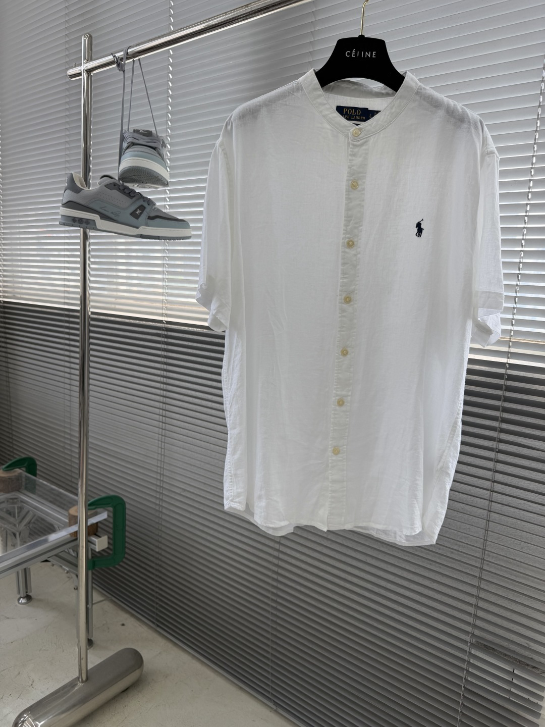-Ralph Lauren     刺绣小马 麻棉立领短袖 码数：M-XXL甄选天然亚麻混纺面料原生透气