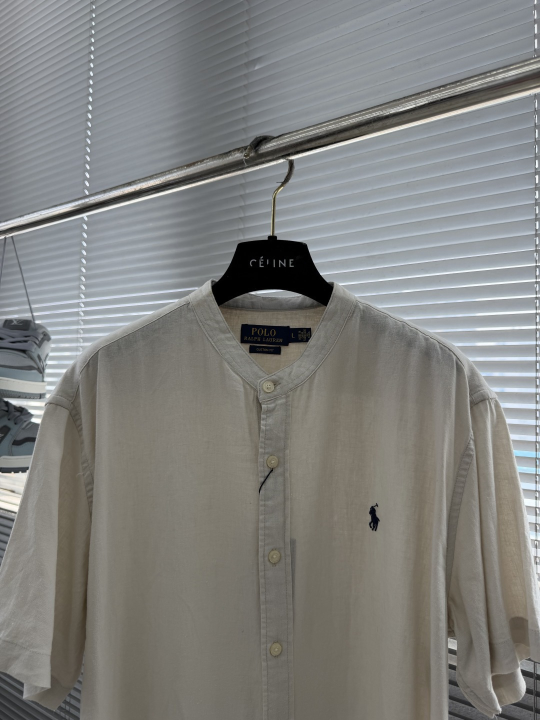 -Ralph Lauren     刺绣小马 麻棉立领短袖 码数：M-XXL甄选天然亚麻混纺面料原生透气