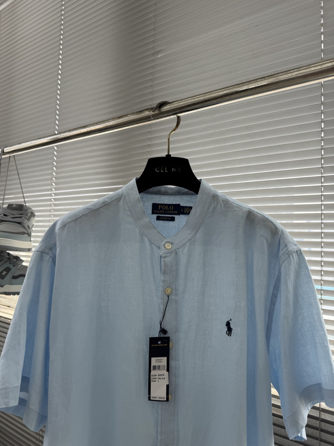 -Ralph Lauren     刺绣小马 麻棉立领短袖 码数：M-XXL甄选天然亚麻混纺面料原生透气