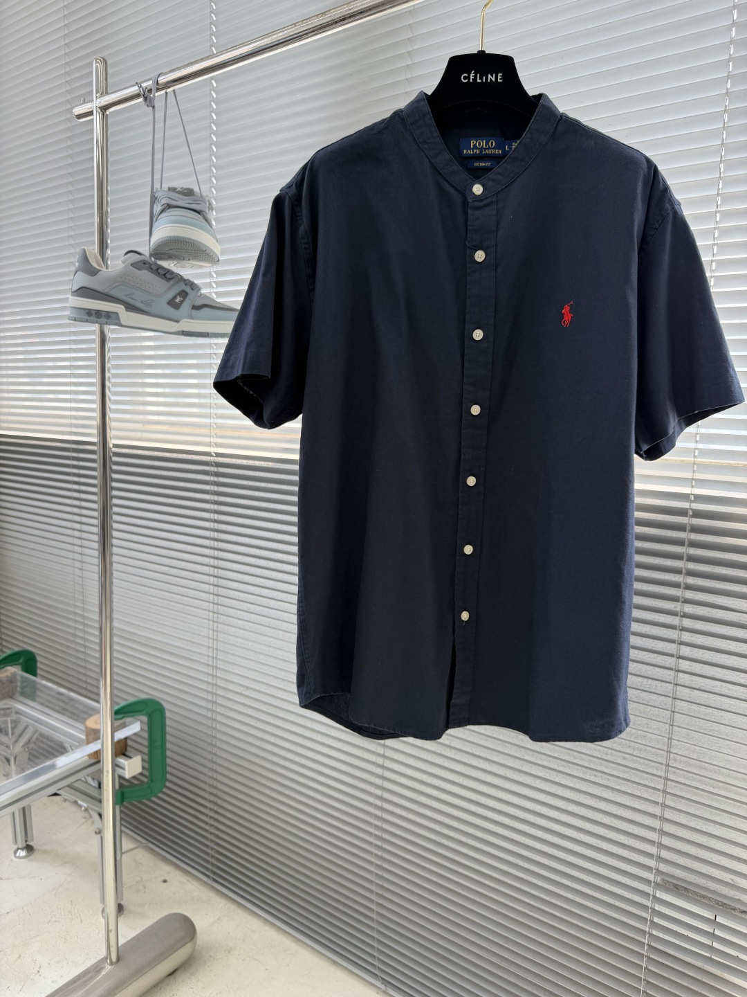 -Ralph Lauren     刺绣小马 麻棉立领短袖 码数：M-XXL甄选天然亚麻混纺面料原生透气