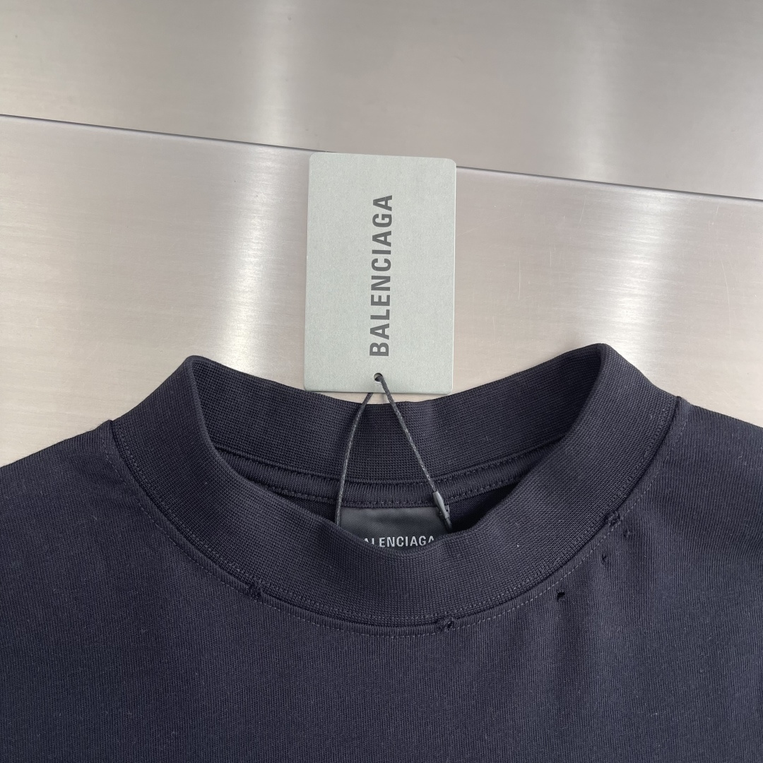 -Balenciag      胶带系列新款t恤，纯棉面料，重工做旧洗水工艺，进口双色胶印重印，设计感十