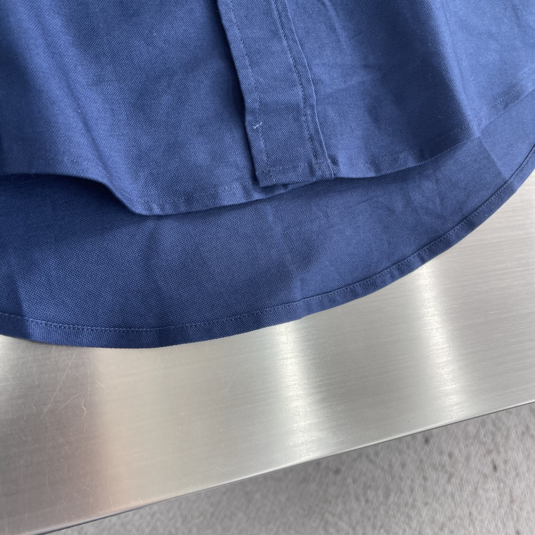 -Ami Paris     爱心刺绣口袋衬衫定制臻品柔韧牛津棉布 紧致而爽滑 舒适贴肤 一抹雾境藏青 
