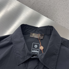 -Loro Piana 新款翻领黑色 纽扣衬衫外套面料成份:88.6%锦纶11.4%氨纶男士通勤刚 -Loro Piana 新款翻领黑色 纽扣衬衫外套面料成份:88.6%锦纶11.4%氨纶男士通勤刚