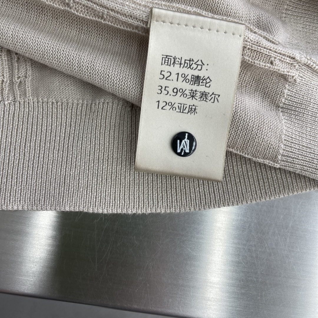 -Z Zegn     麻棉混纺马鞍肩设计剪刀领针织衫短袖T恤，解锁夏日万能搭子。男士圆领针织短袖T恤还