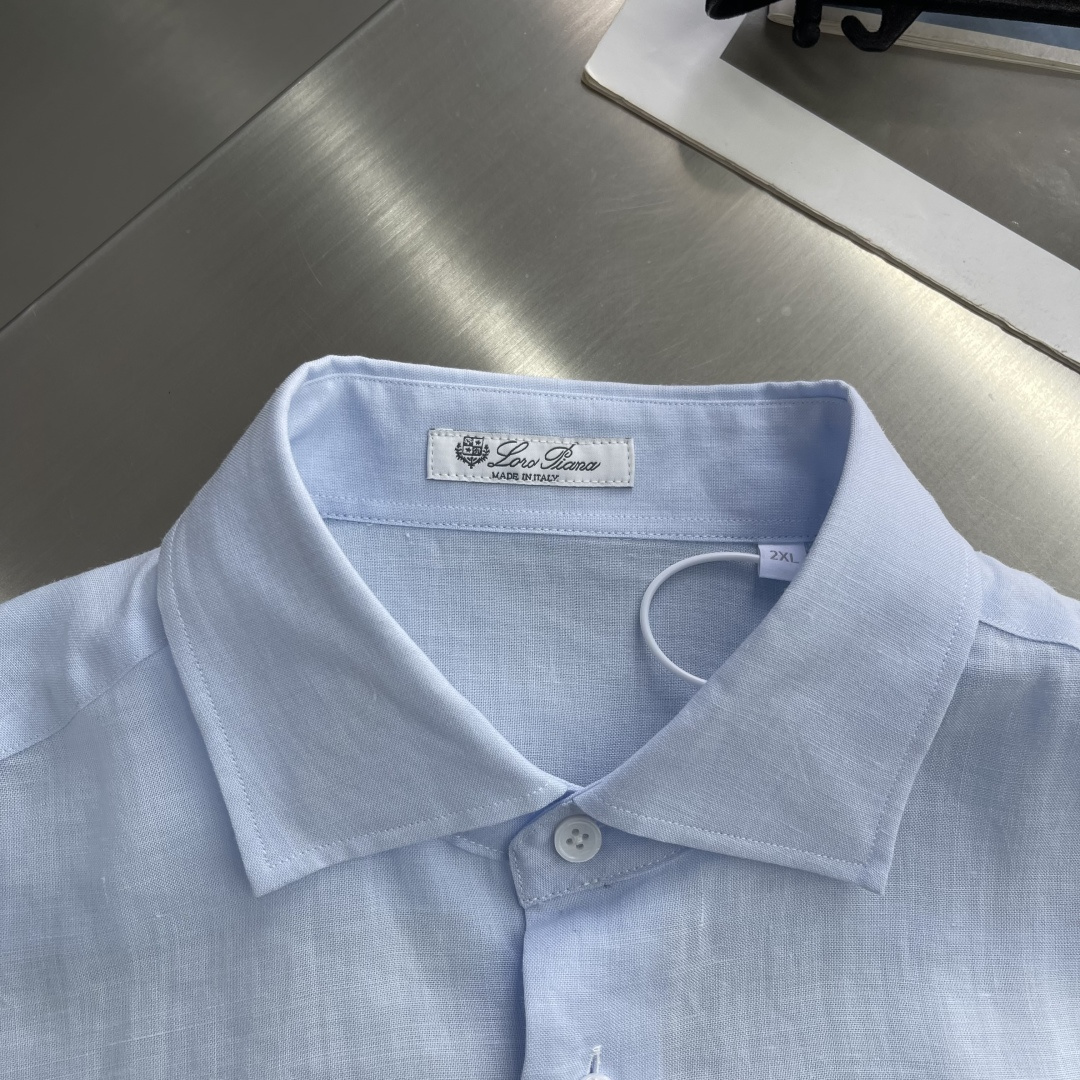-Loro Piana     春夏新款男士亚麻衬衫，老钱风氛围感直接拉满！商务休闲两相宜，长袖设计适配