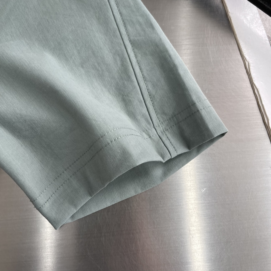 -Kiton   复古老钱风亨利领正肩透气短袖 码数：M.L.XL.2XL.3XL.4XL尺码	衣长  