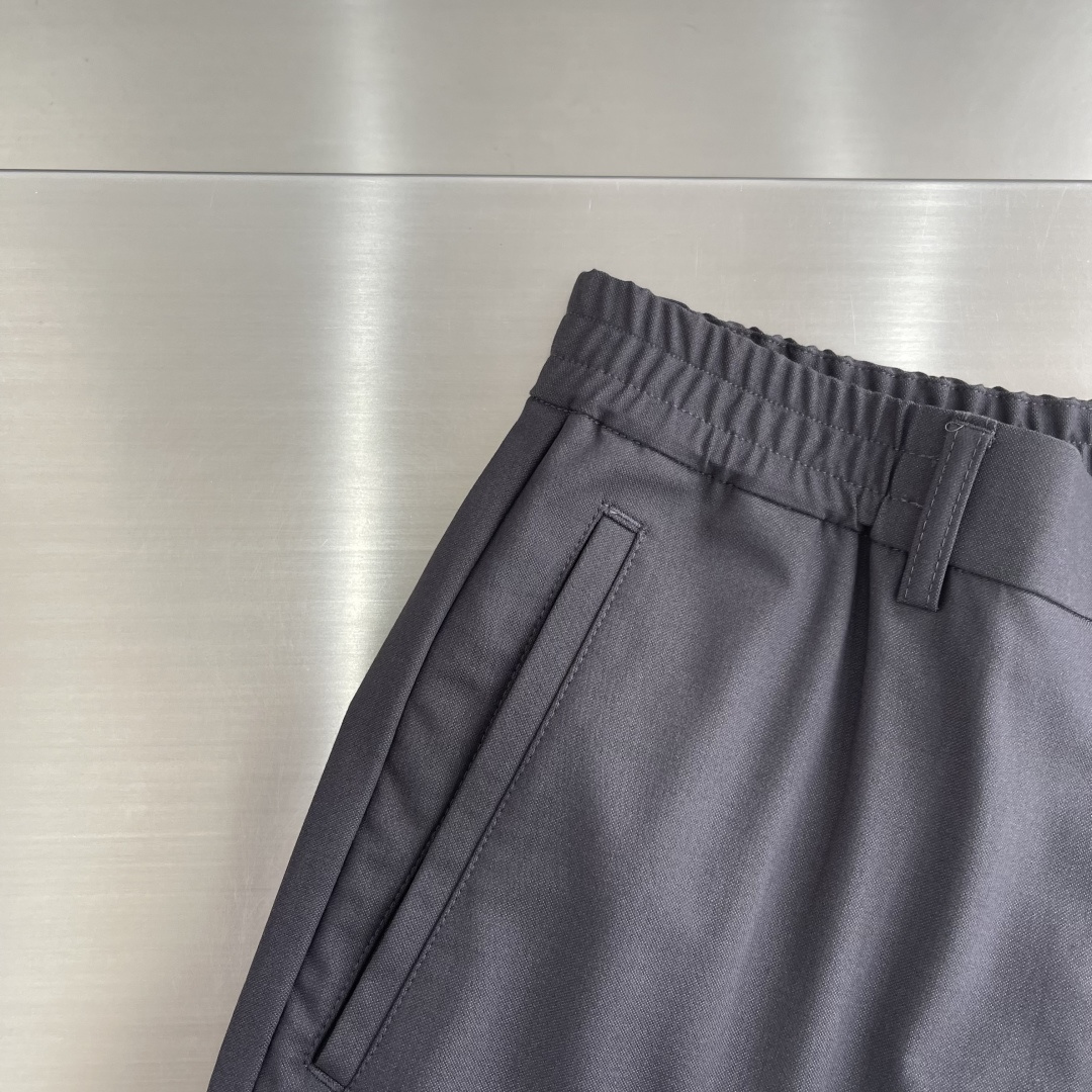 -Loro Piana    进口面料含羊毛醋酸纤维百搭松紧腰设计直筒休闲西裤Loro piana典藏系