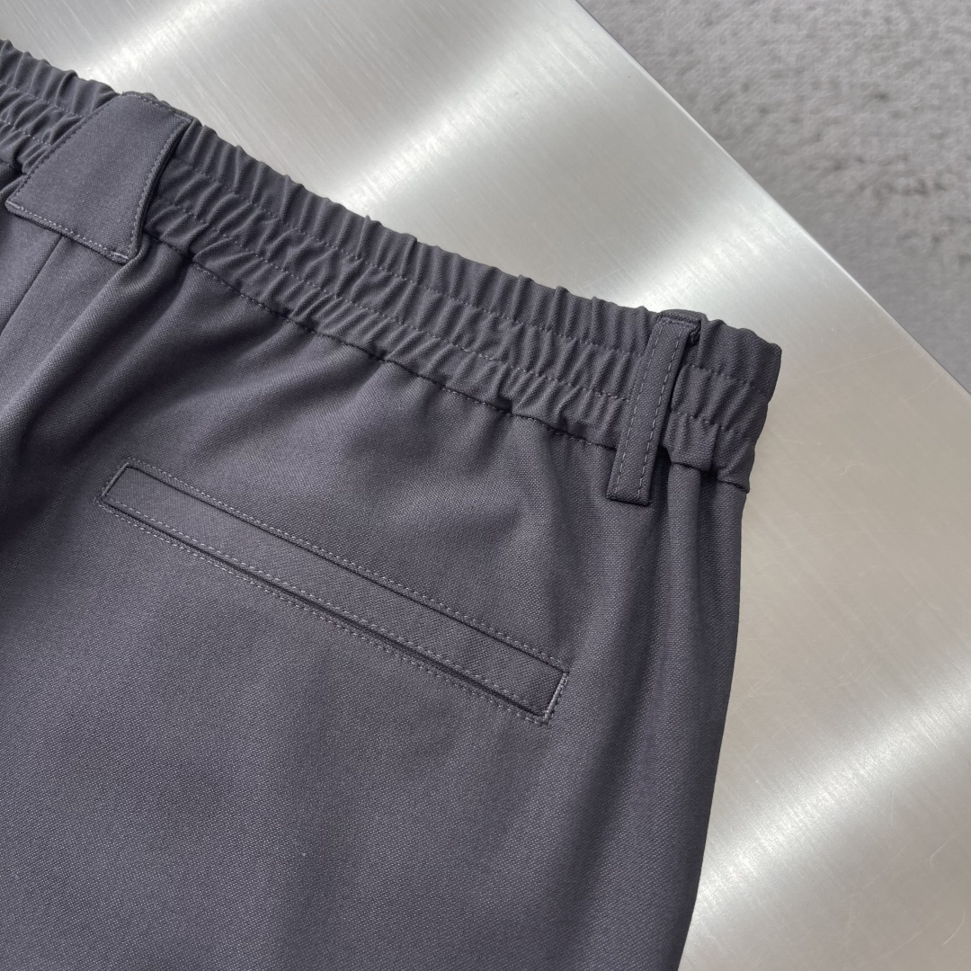 -Loro Piana    进口面料含羊毛醋酸纤维百搭松紧腰设计直筒休闲西裤Loro piana典藏系