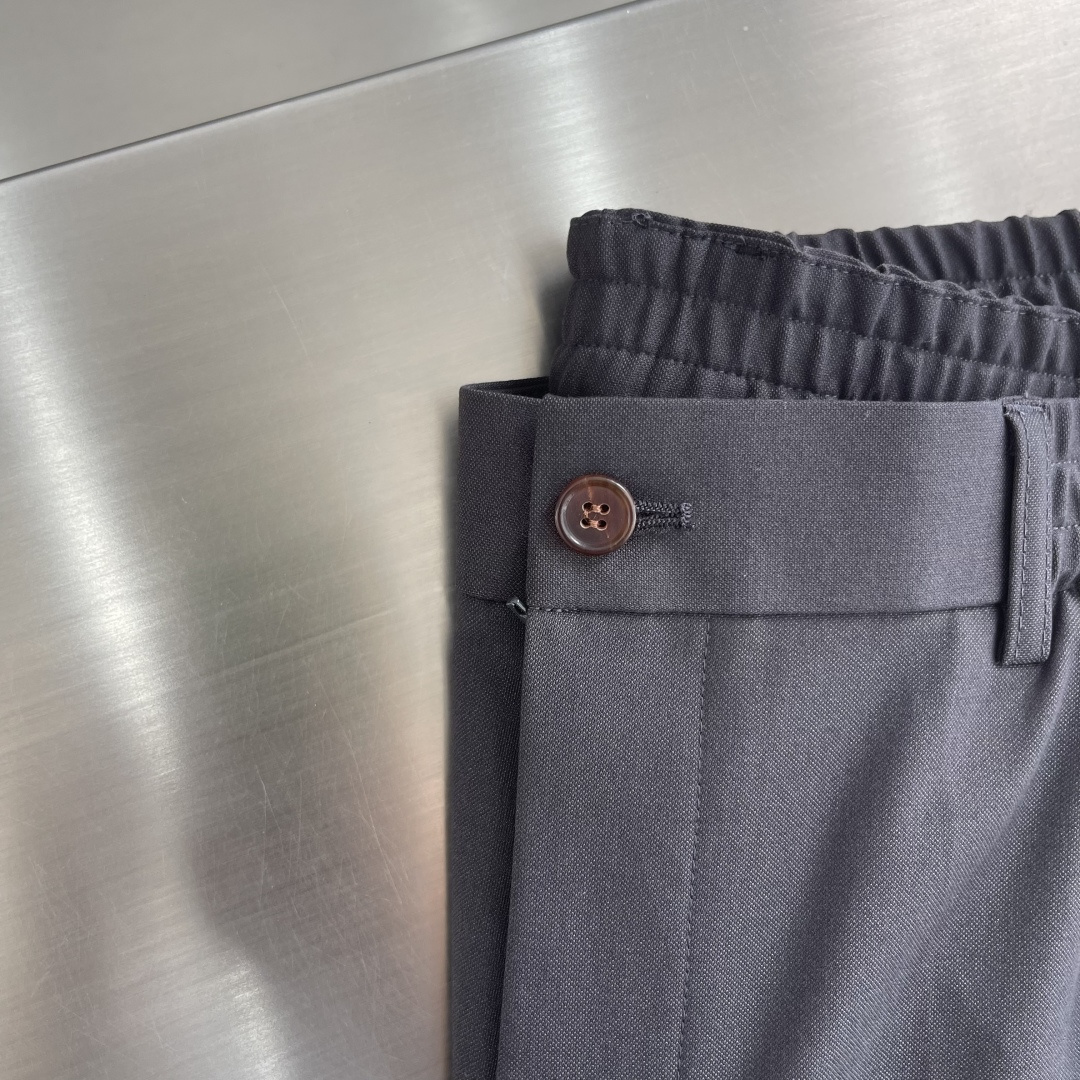 -Loro Piana    进口面料含羊毛醋酸纤维百搭松紧腰设计直筒休闲西裤Loro piana典藏系