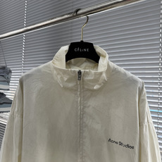 -Acne Studios 印花徽标做旧双头拉链夹克40支全棉平纹梭织布面料140克锦纶混纺蜂窝网 -Acne Studios 印花徽标做旧双头拉链夹克40支全棉平纹梭织布面料140克锦纶混纺蜂窝网