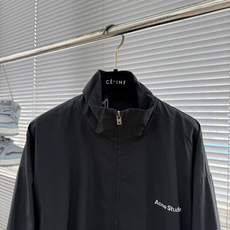 -Acne Studios 印花徽标做旧双头拉链夹克40支全棉平纹梭织布面料140克锦纶混纺蜂窝网 -Acne Studios 印花徽标做旧双头拉链夹克40支全棉平纹梭织布面料140克锦纶混纺蜂窝网