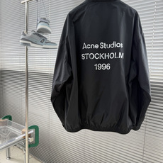 -Acne Studios 印花徽标做旧双头拉链夹克40支全棉平纹梭织布面料140克锦纶混纺蜂窝网 -Acne Studios 印花徽标做旧双头拉链夹克40支全棉平纹梭织布面料140克锦纶混纺蜂窝网