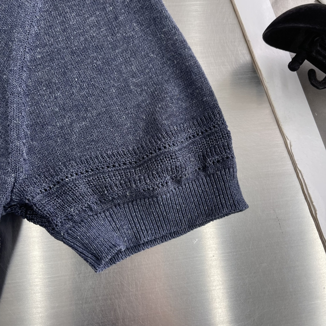 -Loro Piana     翻领撞色针织毛衣材质 亚麻混纺尺码：M-3XL尺码     M	   L