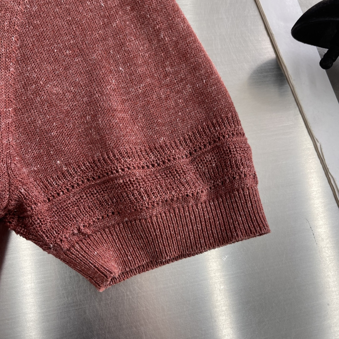 -Loro Piana     翻领撞色针织毛衣材质 亚麻混纺尺码：M-3XL尺码     M	   L