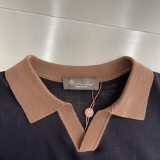 -Loro Piana 翻领撞色针织毛衣材质 亚麻混纺尺码:M-3XL尺码 M L -Loro Piana 翻领撞色针织毛衣材质 亚麻混纺尺码:M-3XL尺码 M L
