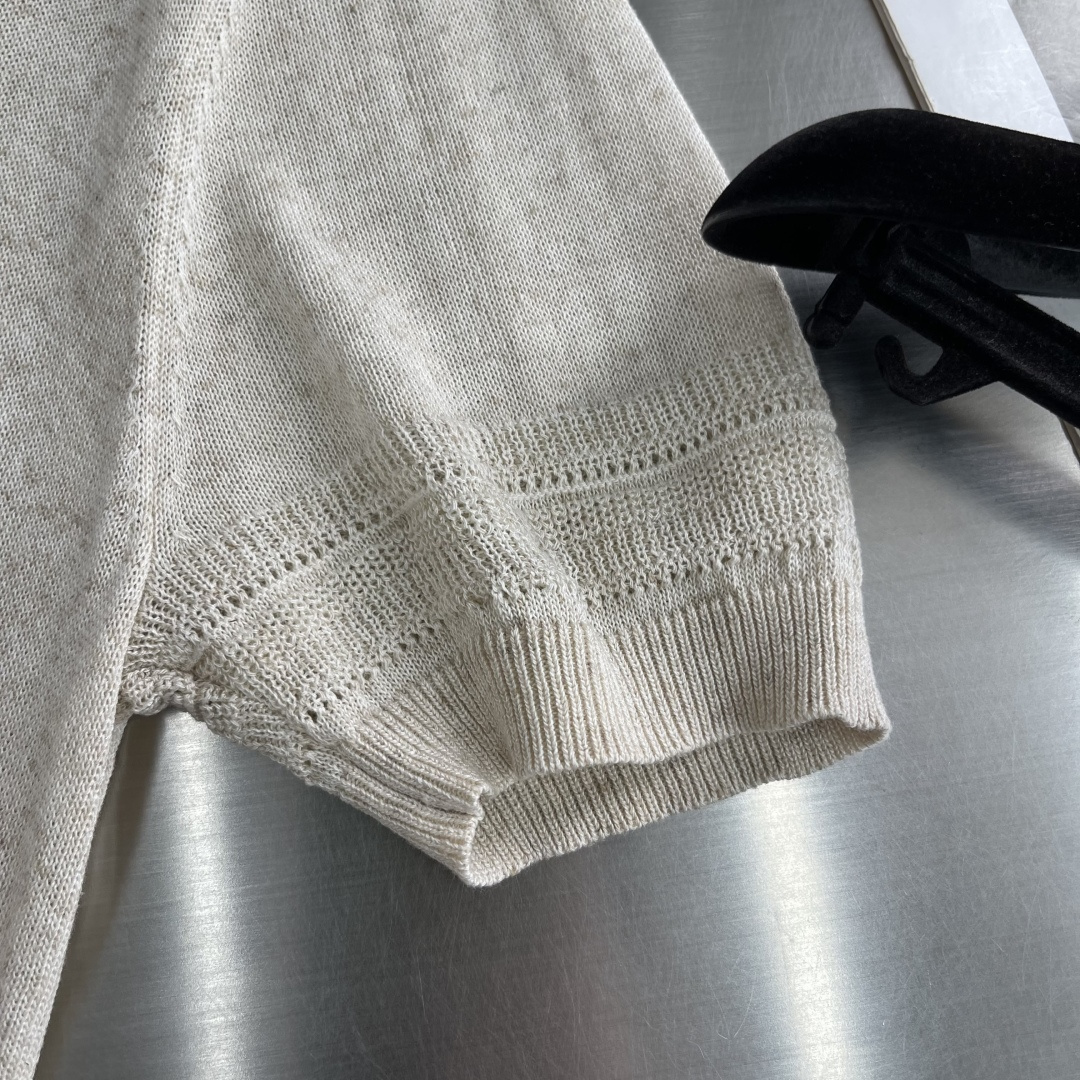 -Loro Piana     翻领撞色针织毛衣材质 亚麻混纺尺码：M-3XL尺码     M	   L