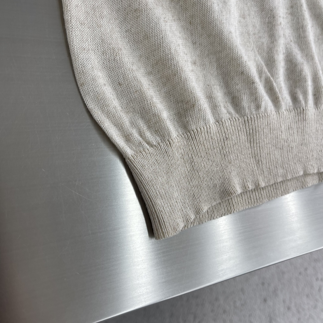 -Loro Piana     翻领撞色针织毛衣材质 亚麻混纺尺码：M-3XL尺码     M	   L