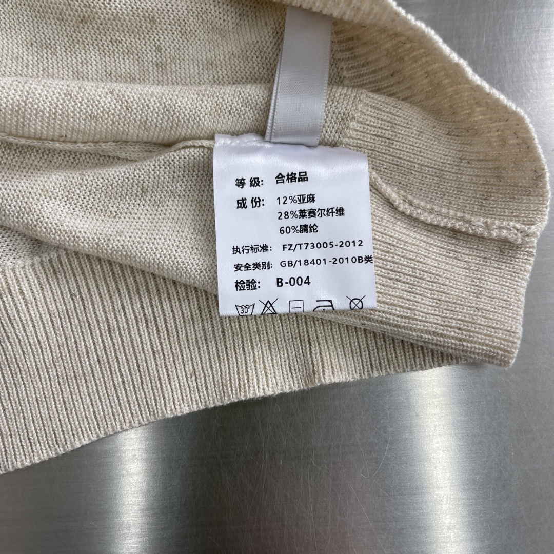 -Loro Piana     翻领撞色针织毛衣材质 亚麻混纺尺码：M-3XL尺码     M	   L
