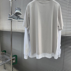 -BALENCIAG* 假两件印花刺绣标识T恤外部主布定染24支精疏棉平纹面料内部主布24支精疏 -BALENCIAG* 假两件印花刺绣标识T恤外部主布定染24支精疏棉平纹面料内部主布24支精疏