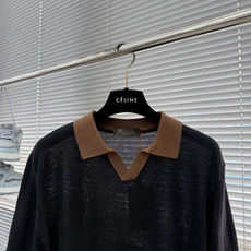 -Loro Piana 翻领撞色针织毛衣材质 亚麻混纺尺码:M-3XL尺码 M L -Loro Piana 翻领撞色针织毛衣材质 亚麻混纺尺码:M-3XL尺码 M L