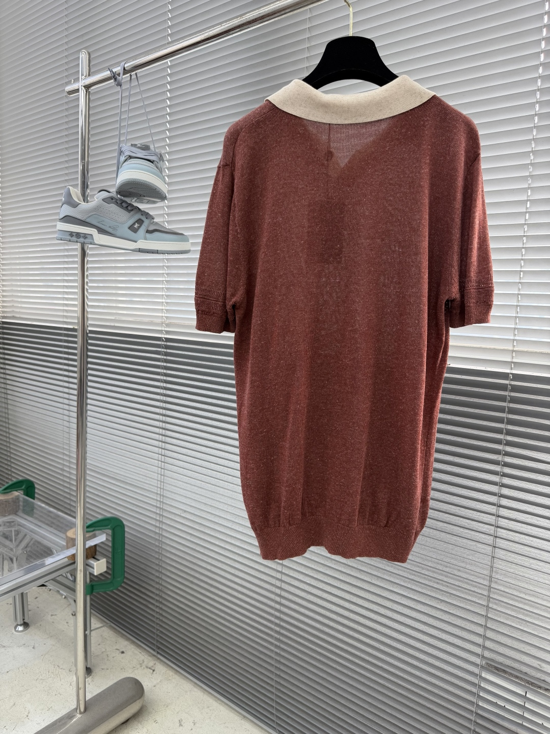 -Loro Piana     翻领撞色针织毛衣材质 亚麻混纺尺码：M-3XL尺码     M	   L