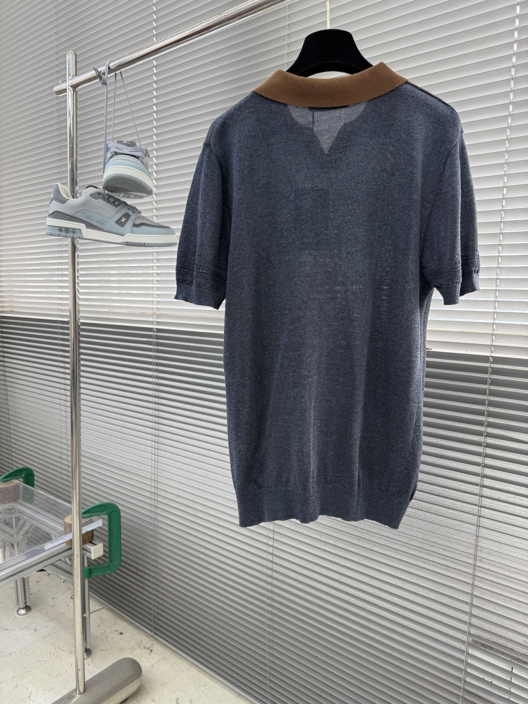 -Loro Piana     翻领撞色针织毛衣材质 亚麻混纺尺码：M-3XL尺码     M	   L