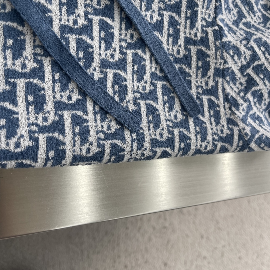 Dior Oblique Print Zip Up Hooded Jacket