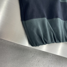 -Acne Studios 26fw复古皮革翻领撞色条纹卫衣 定染320克双股毛圈卫衣料 精致科技皮 模版刺绣 面 -Acne Studios 26fw复古皮革翻领撞色条纹卫衣 定染320克双股毛圈卫衣料 精致科技皮 模版刺绣 面