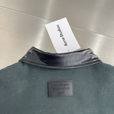 -Acne Studios 26fw复古皮革翻领撞色条纹卫衣 定染320克双股毛圈卫衣料 精致科技皮 模版刺绣 面 -Acne Studios 26fw复古皮革翻领撞色条纹卫衣 定染320克双股毛圈卫衣料 精致科技皮 模版刺绣 面