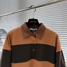 -Acne Studios 26fw复古皮革翻领撞色条纹卫衣 定染320克双股毛圈卫衣料 精致科技皮 模版刺绣 面 -Acne Studios 26fw复古皮革翻领撞色条纹卫衣 定染320克双股毛圈卫衣料 精致科技皮 模版刺绣 面
