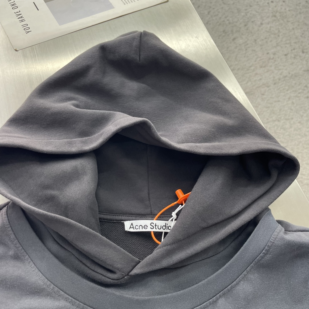 -Acne Studios 徽标叠层连帽卫衣 定制双珩凝萃洗织毛圈棉 丰盈绵糯 舒适亲肤 雾调米杏浸染衣身 朦胧 -Acne Studios 徽标叠层连帽卫衣 定制双珩凝萃洗织毛圈棉 丰盈绵糯 舒适亲肤 雾调米杏浸染衣身 朦胧