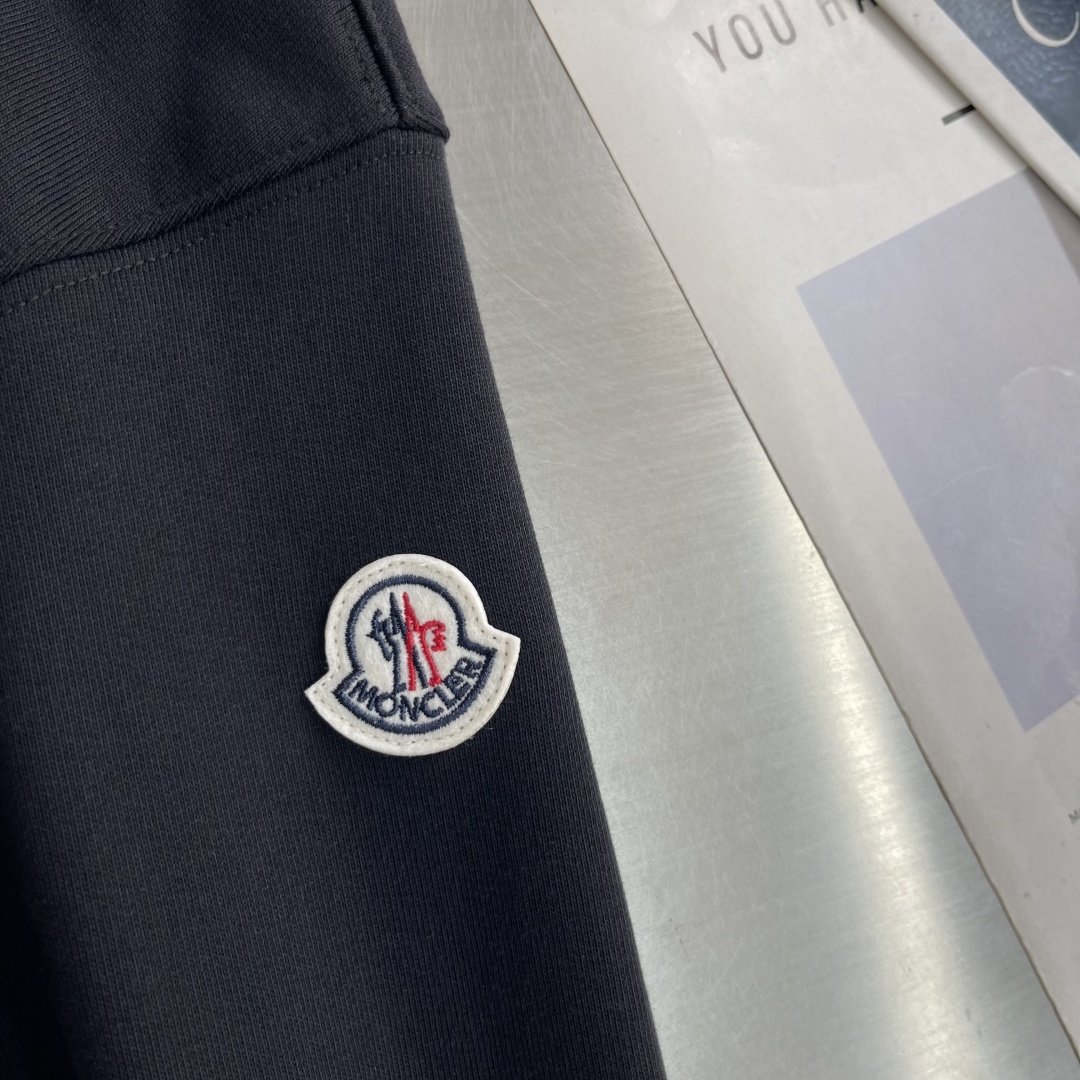 -mon     2026春夏新款短袖T恤 定制纯棉字母logo 刺绣 颜色：黑色  白色  藏青 黑色 码数：S  M