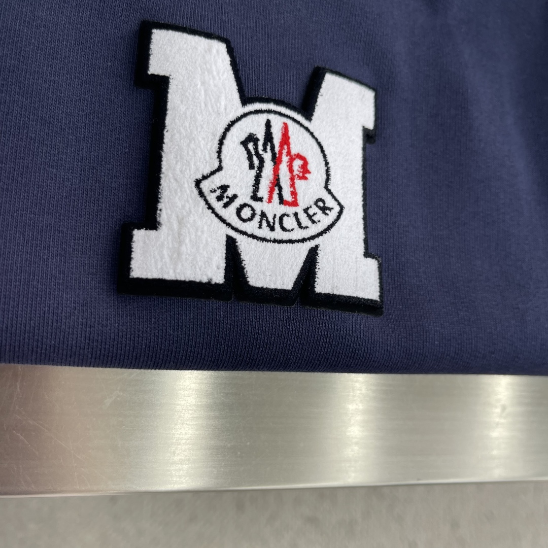 -mon     2026春夏新款短袖T恤 定制纯棉字母logo 刺绣 颜色：黑色  白色  藏青 黑色 码数：S  M