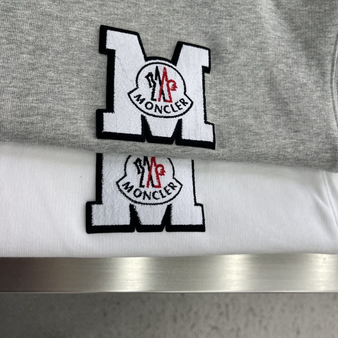 -mon     2026春夏新款短袖T恤 定制纯棉字母logo 刺绣 颜色：黑色  白色  藏青 黑色 码数：S  M