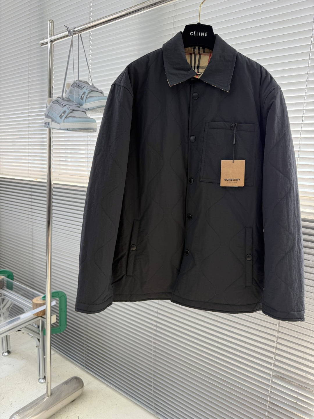 -BBR     26fw新款秋冬系列双面穿绗缝衬衫式棉服 男款 高版本 码数：S.M.L.XL.XXL 衣长   71