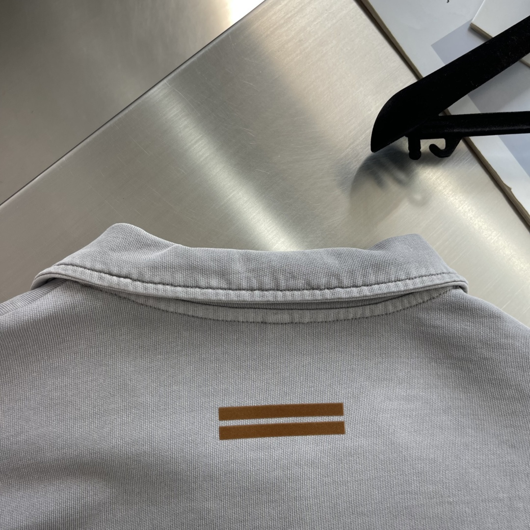 -Z ZEGN     Vintage棉水洗Polo领长袖 Polo领+卫衣棉，两种衣服合在一件上。 领子是衬衫领的结构