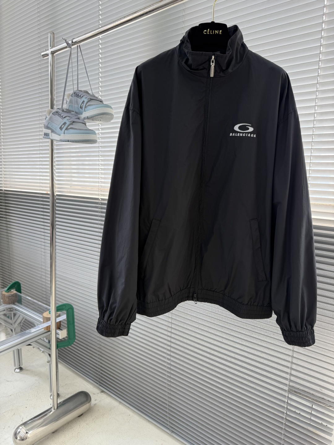 -Balenciag    刺绣Logo科技棉府绸夹克外套 棉质混纺锦纶梭织布 满天星网布 进口刺绣 高温预缩 1：1订