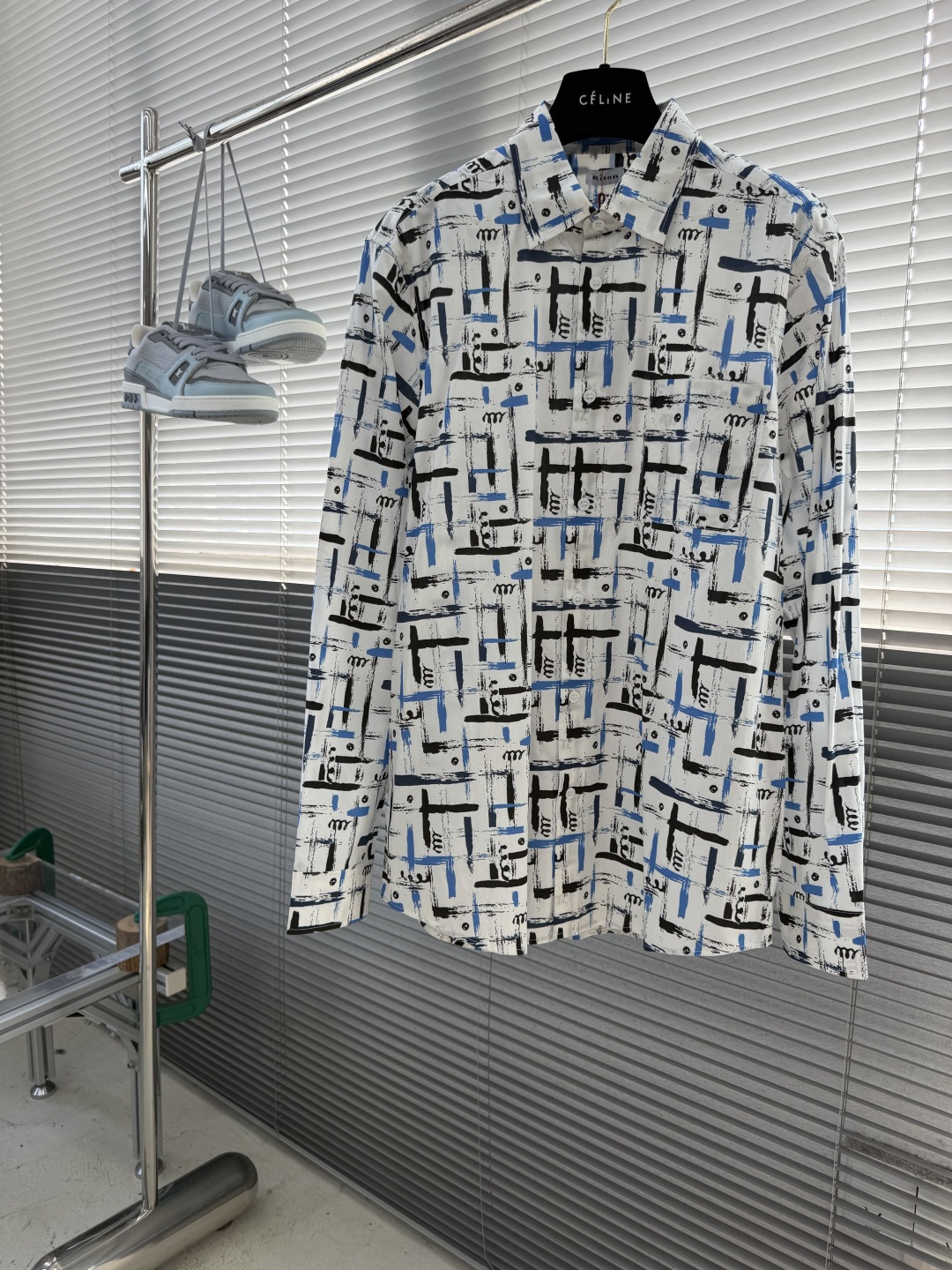 -Kiton      26fw新款满印印花长袖棉质衬衫  码数：S.M.L.XL.XXL 衣长   76.5 77.5