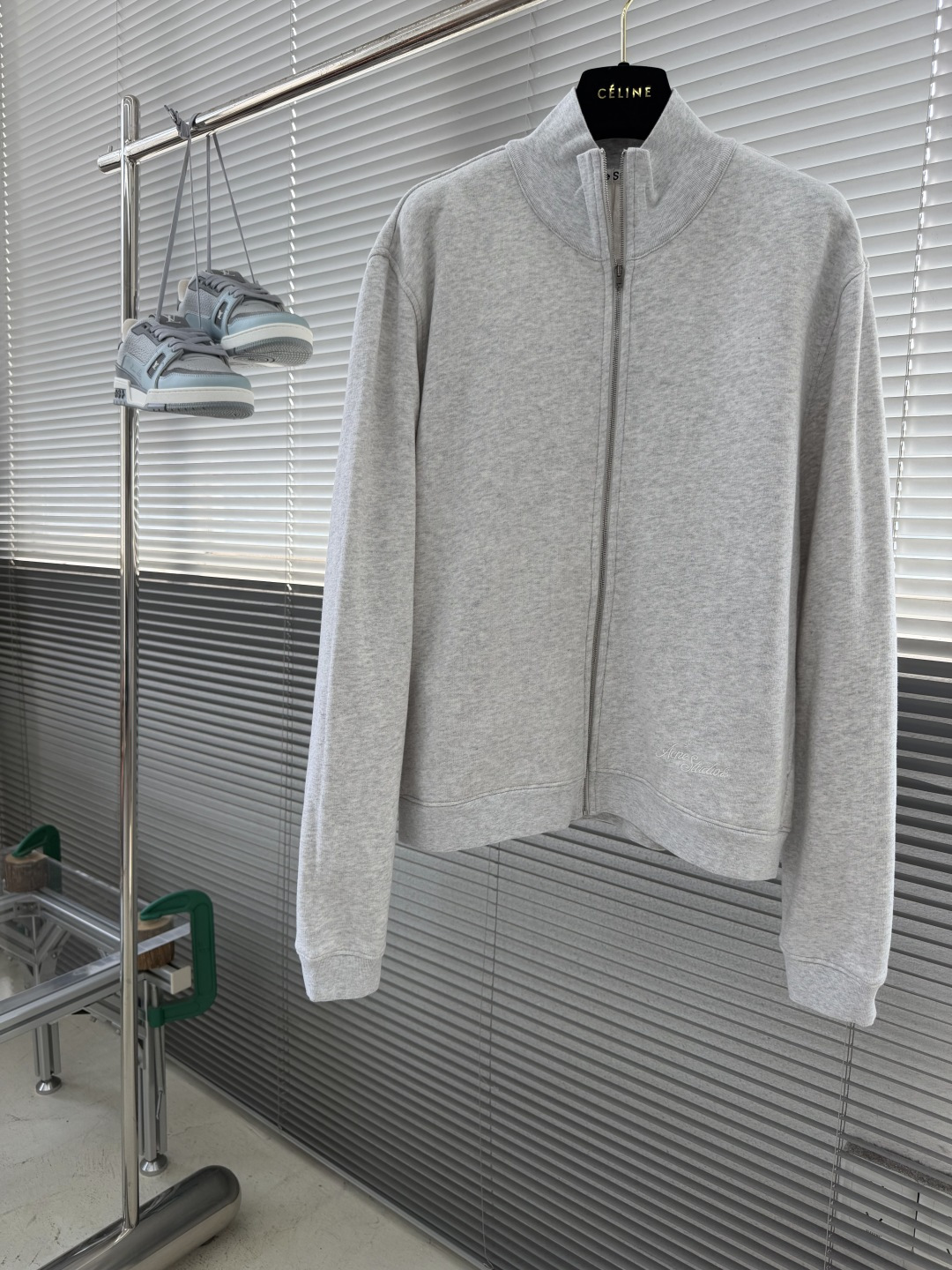 -Acne Studio    FW26刺绣徽标纯色拉链长袖 卫衣  男女同款 码数：M.L.XL.XXL 尺码	衣长	