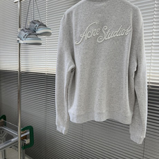 -Acne Studio FW26刺绣徽标纯色拉链长袖 卫衣 男女同款 码数:M.L.XL.XXL 尺码 衣长 -Acne Studio FW26刺绣徽标纯色拉链长袖 卫衣 男女同款 码数:M.L.XL.XXL 尺码 衣长