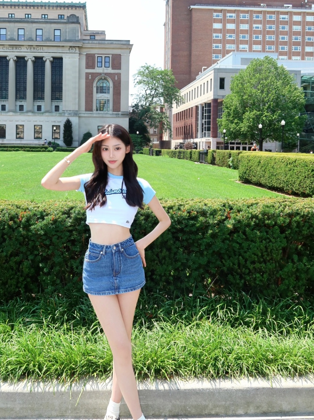 NO:414415,Clean cotton denim skirt pants treated with washing process cleverly blends the elegance of skirts and the neatness of trousers., skirts, alexander wang19860909水洗工艺处理的纯棉牛仔裙裤,巧妙融合裙装的优雅与裤装的利落.,,skirts,alexander wang,Women's clothing