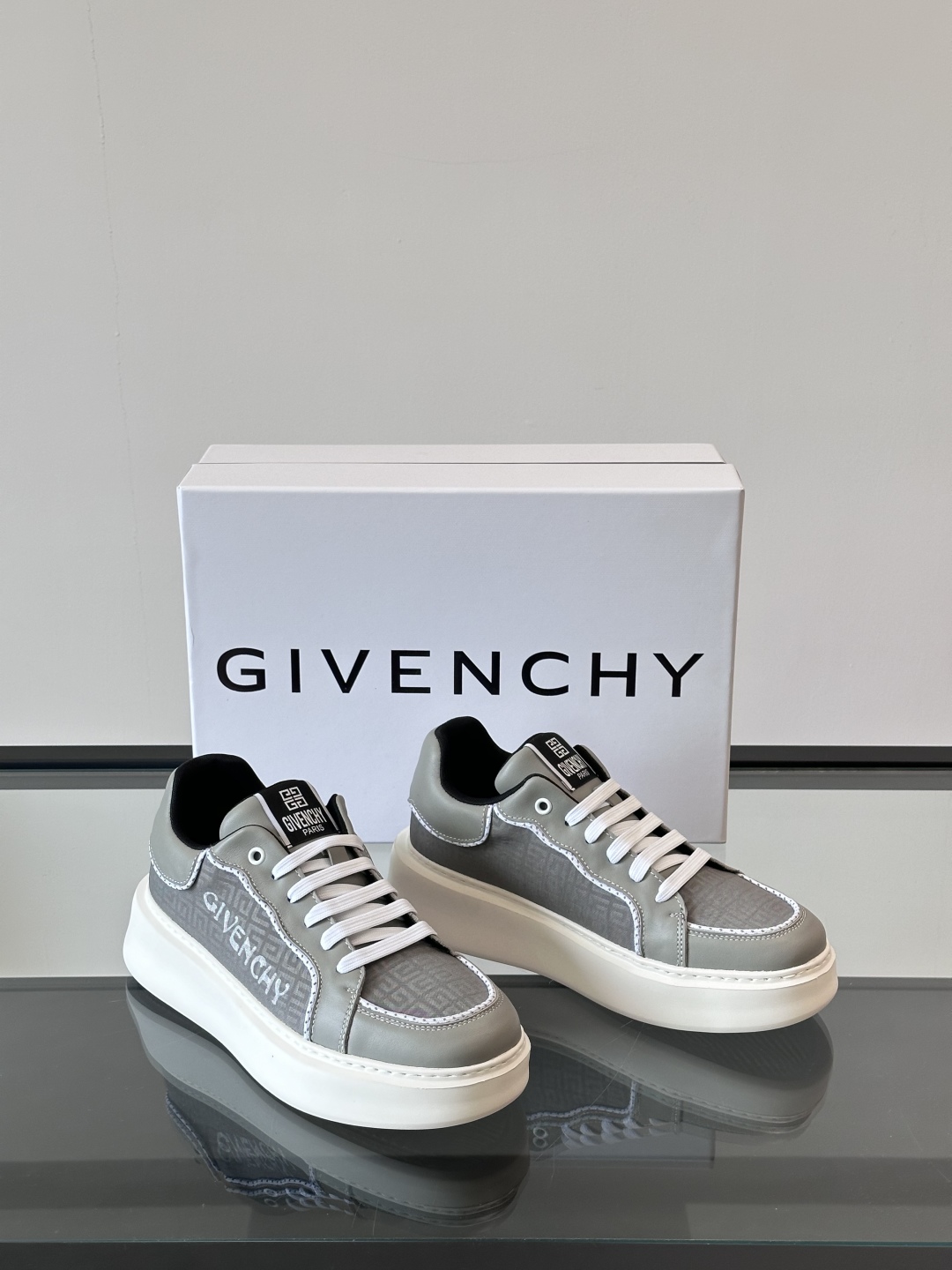 ▫️Gv *y～全新GIV 1男士厚底增高休闲运动鞋，鞋面高品质小牛皮拼接透气布面制成！上脚效果帅气有型