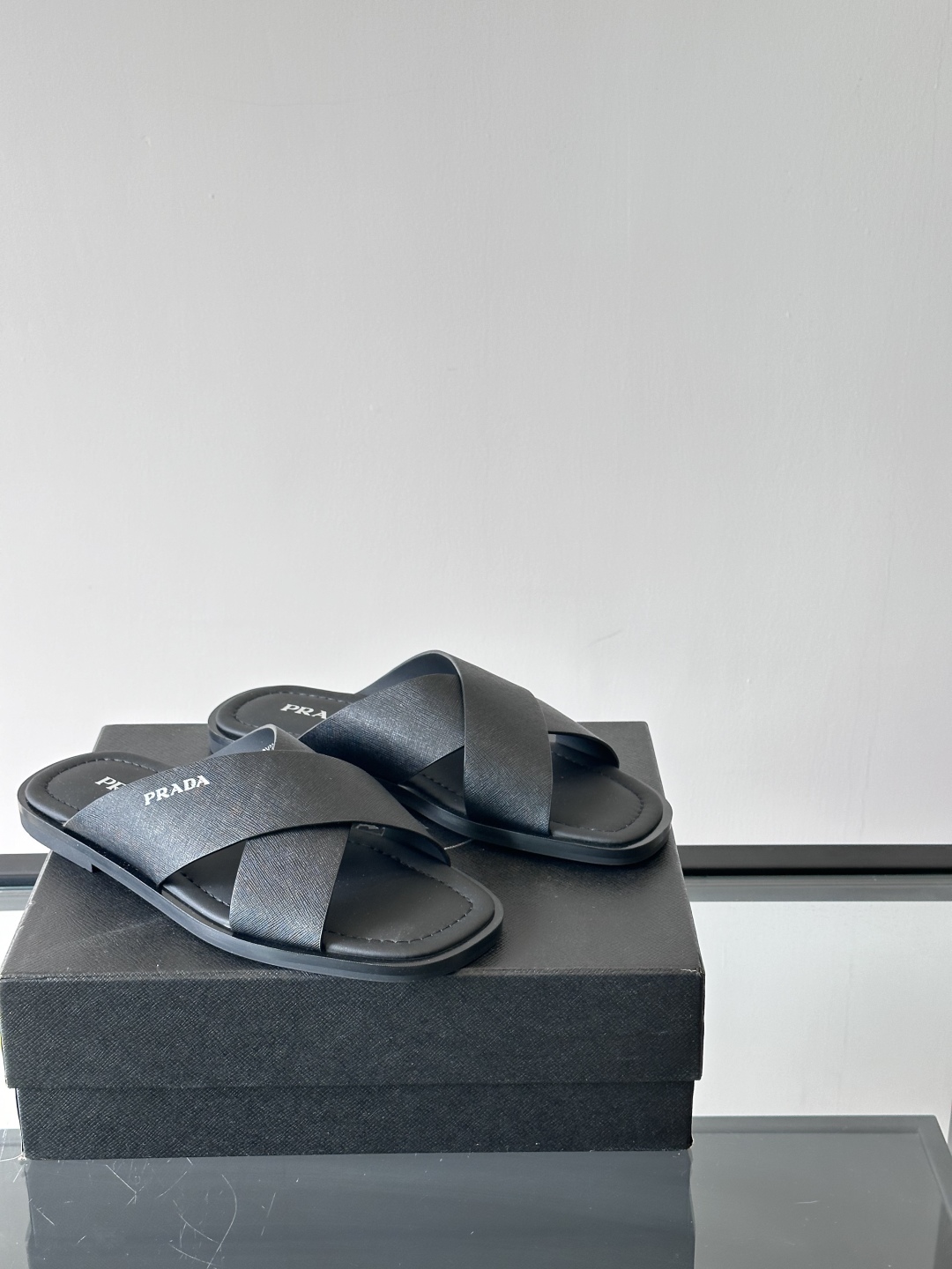 PRADA Leather Crisscross Sandals | Comfortable & Stylish Casual Shoes 9 cmp i1742968360883 2554 0 7