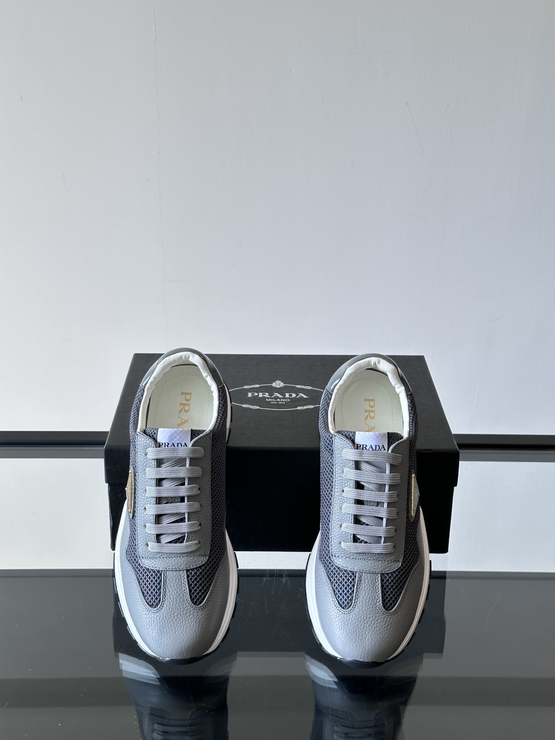 ◾️▫️Prad*拉达2025新品男士时尚运动鞋，进口小牛皮拼接网面材料，内里头层小牛皮搭配小牛鞋垫，鞋