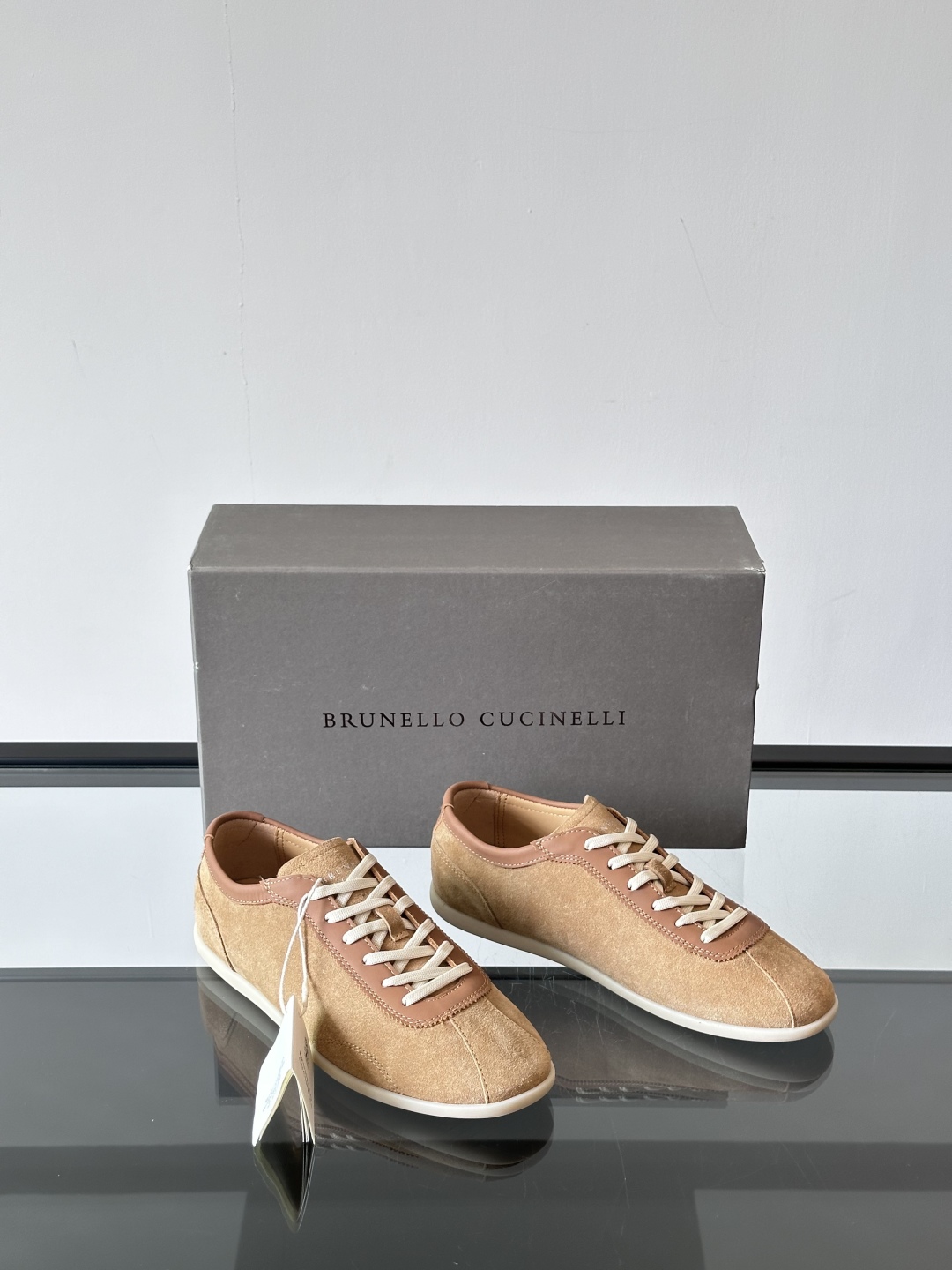 Brunello Cucinelli  SS25🆕春夏新款拼色运动板男鞋 此款运动鞋面料采用意大利进口麂