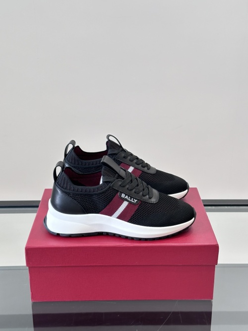 Bally Men's Black Woven Sneakers with Classic Red & White Stripe Design 1 Bally Men's Black Woven Sneakers with Classic Red & White Stripe Design