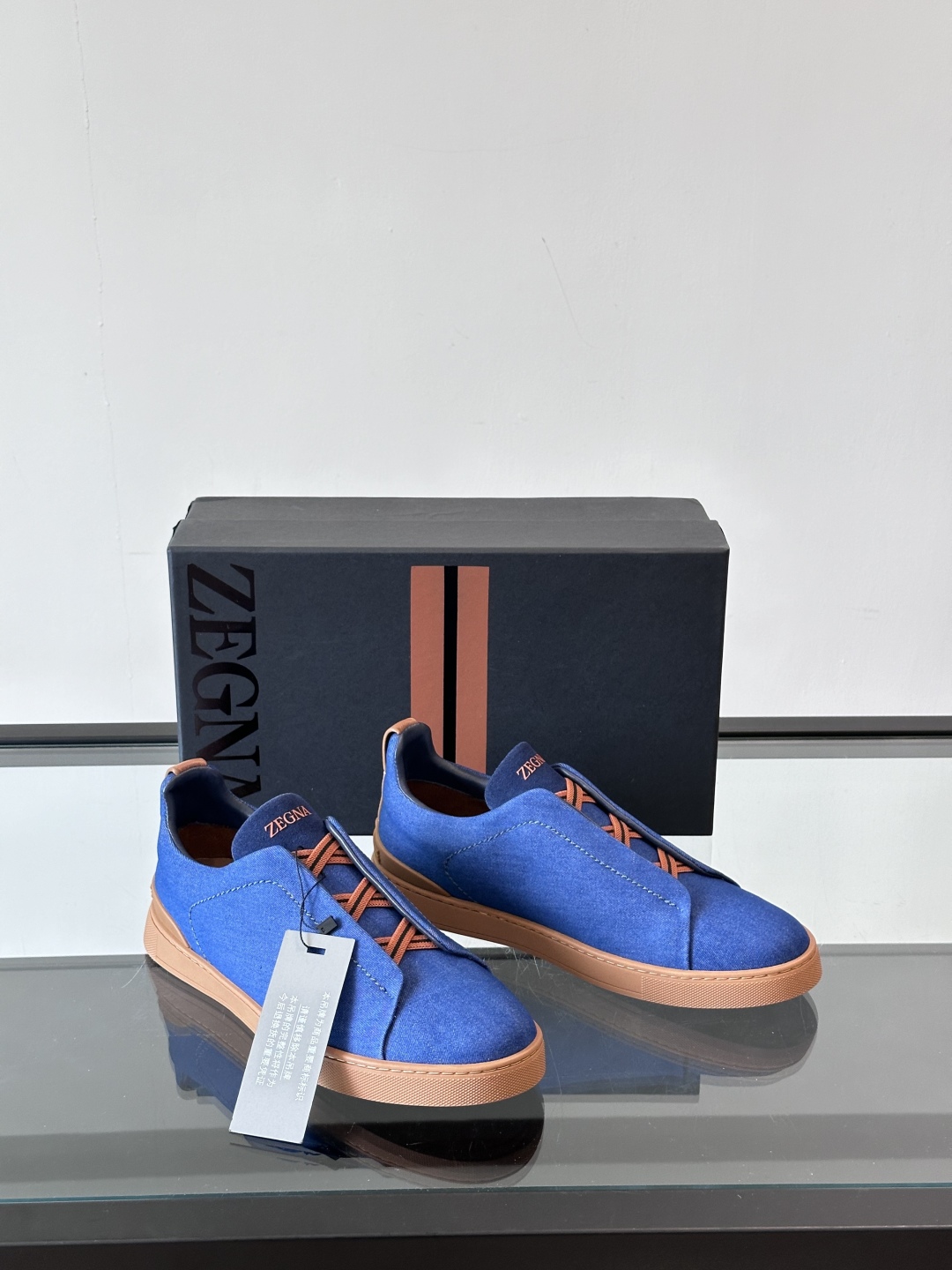 ZEGNA 杰尼亚 奢华休闲TriPle Stitch™ 2025新款男士休闲鞋，选用进口水洗牛仔面料打