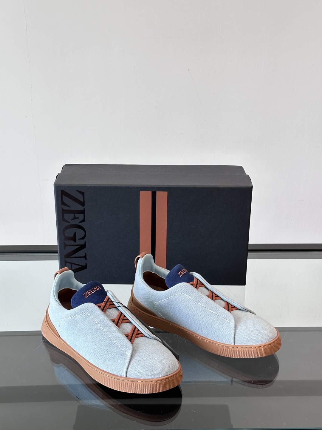 ZEGNA 杰尼亚 奢华休闲TriPle Stitch™ 2025新款男士休闲鞋，选用进口水洗牛仔面料打