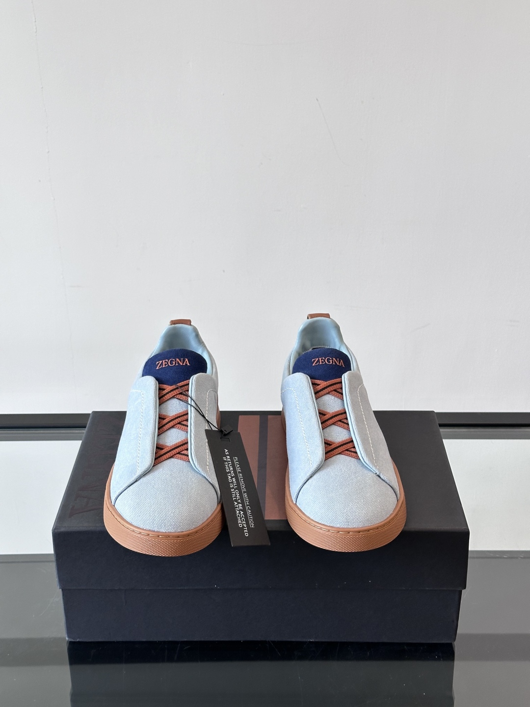 ZEGNA 杰尼亚 奢华休闲TriPle Stitch™ 2025新款男士休闲鞋，选用进口水洗牛仔面料打